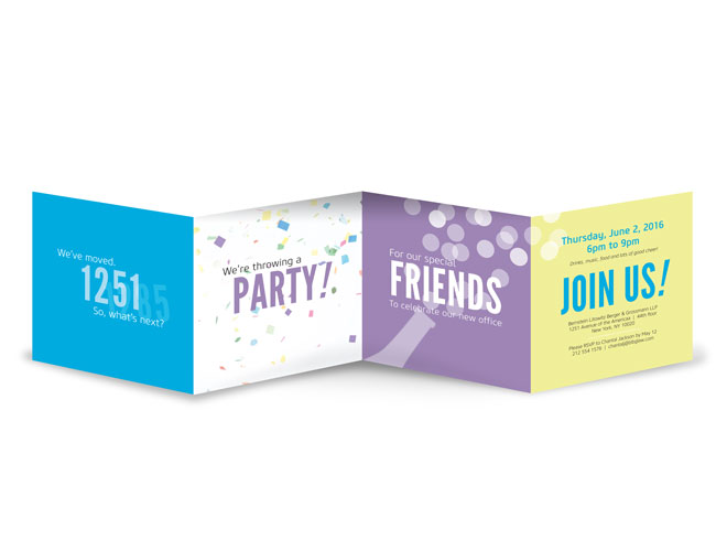 four panel accordion fold invitation