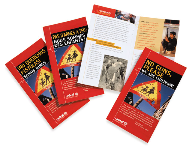 UNICEF brochures in three languages